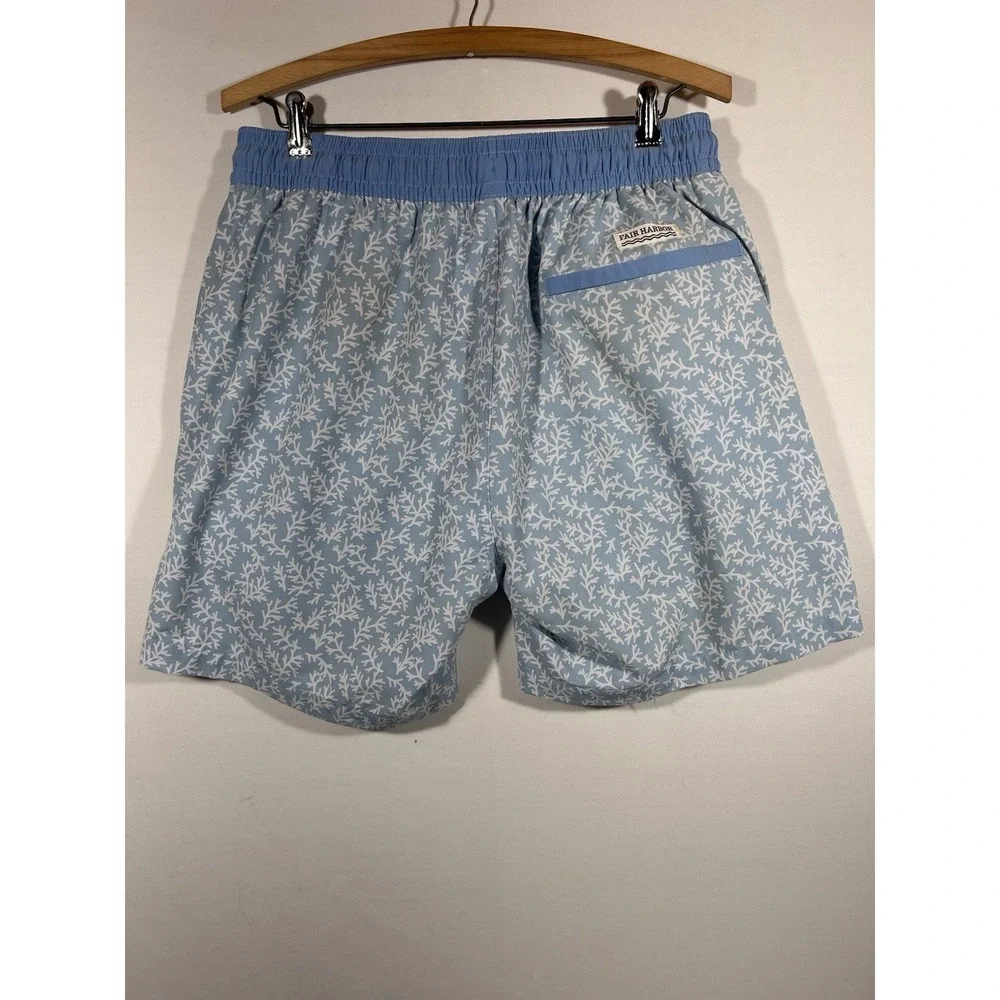 Fair Harbor Swim Trunks Mens XL Blue Lined Coastal Beach Resortwear Shorts